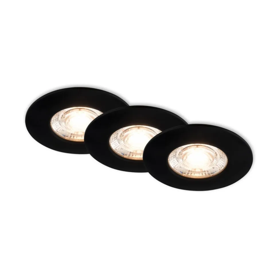 LED plafondinbouwspot Kulana Mini IP44 per 3 zwart