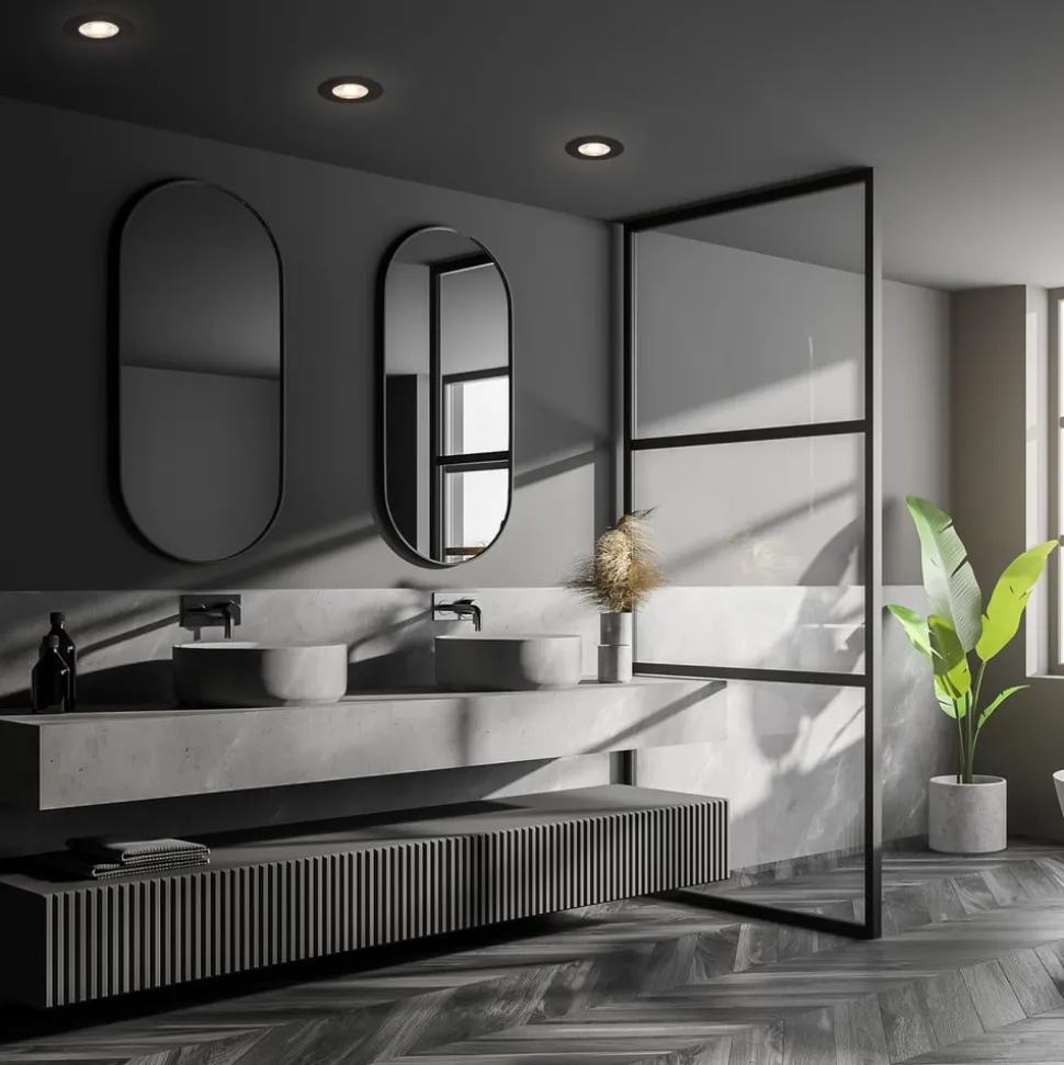 LED plafondinbouwspot Kulana Mini IP44 per 3 zwart