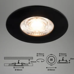 LED plafondinbouwspot Kulana Mini IP44 per 3 zwart