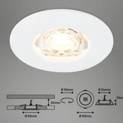 LED plafondinbouwspot Kulana Mini IP44 per 3 wit
