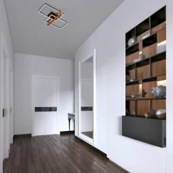 LED plafondlamp 3776015 2-lamps met hout