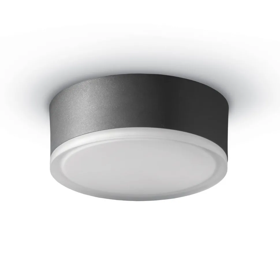 LED plafondlamp 1421 voor buiten plafond, grafiet Ø 20,5cm