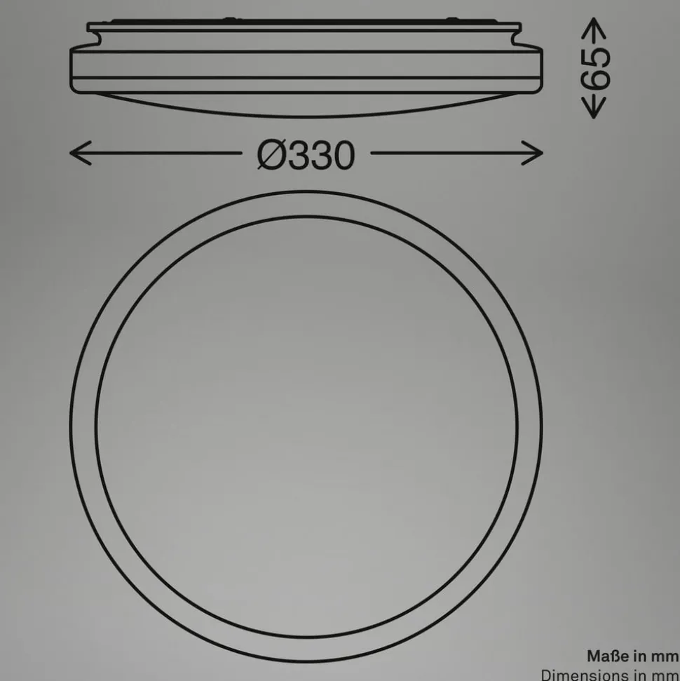 LED plafondlamp Acorus, Ø 33 cm, wit/houtkleurig, IP44