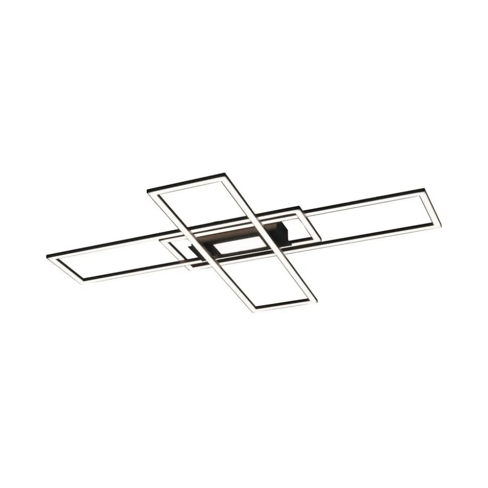 LED plafondlamp Asmin, CCT, zwart, 98,9x69,4cm