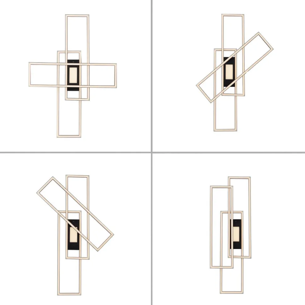 LED plafondlamp Asmin, CCT, zwart, 98,9x69,4cm