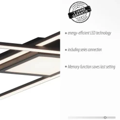 LED plafondlamp Asmin, CCT, zwart, 106x37cm