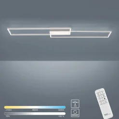 LED plafondlamp Asmin, CCT, staal, 109,5x25,7cm