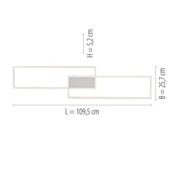 LED plafondlamp Asmin, CCT, staal, 109,5x25,7cm