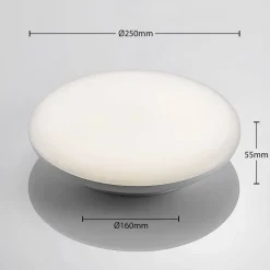 LED plafondlamp Azra, wit, rond, IP54, Ø 25 cm