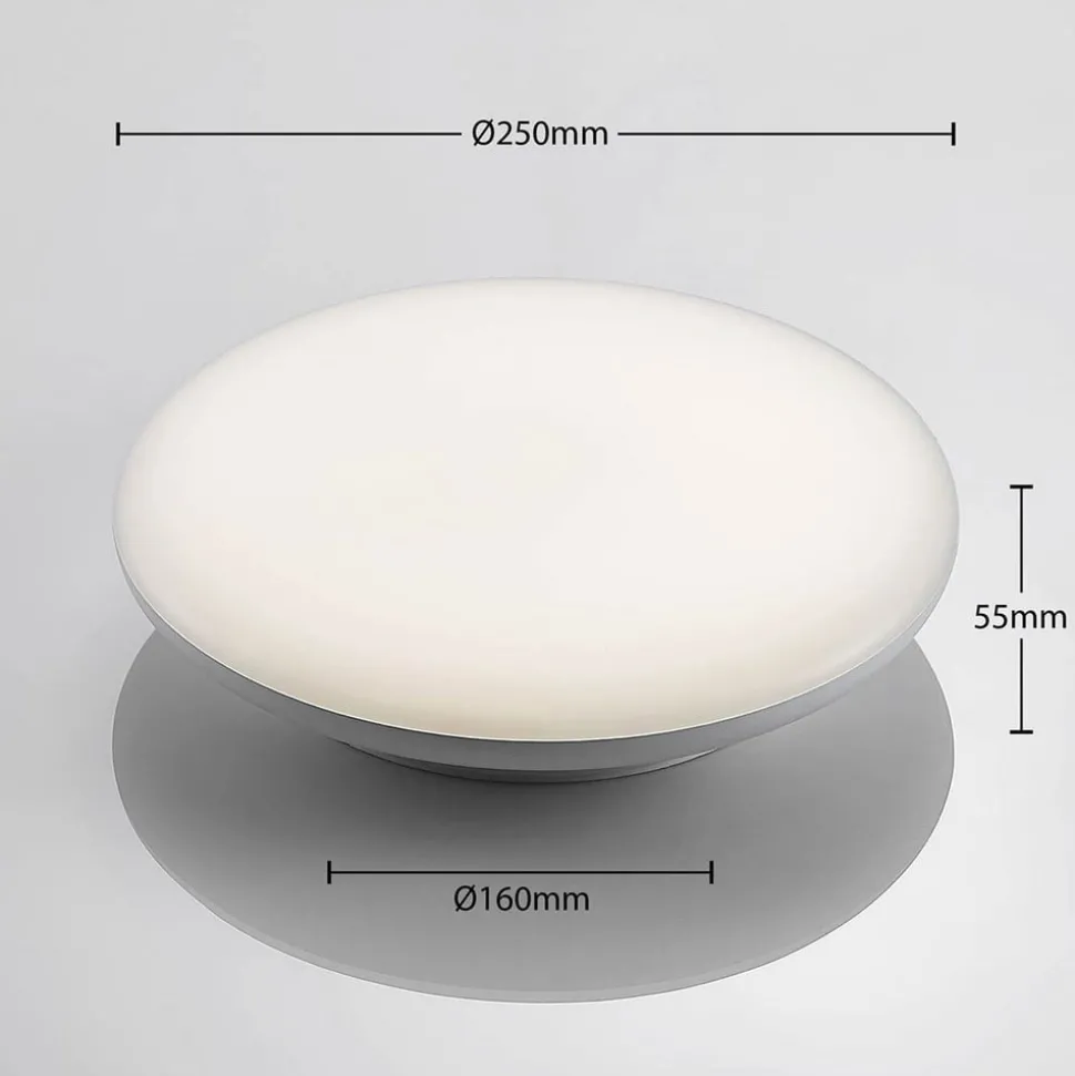 LED plafondlamp Azra, wit, rond, IP54, Ø 25 cm