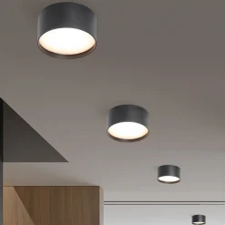 LED plafondlamp CMD 9092, Ø 12 cm, antraciet, IP44, metaal