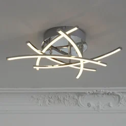 LED plafondlamp Cross tunable white, 5 lamp, chr