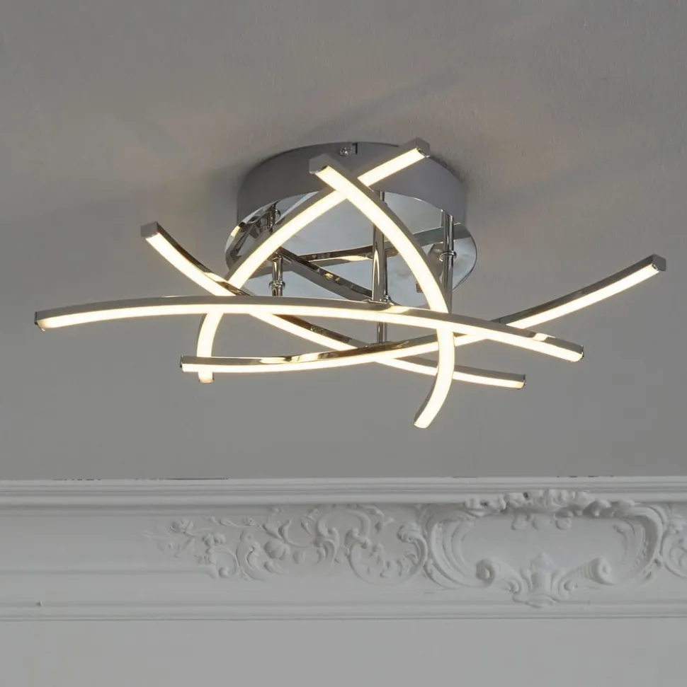 LED plafondlamp Cross tunable white, 5 lamp, chr