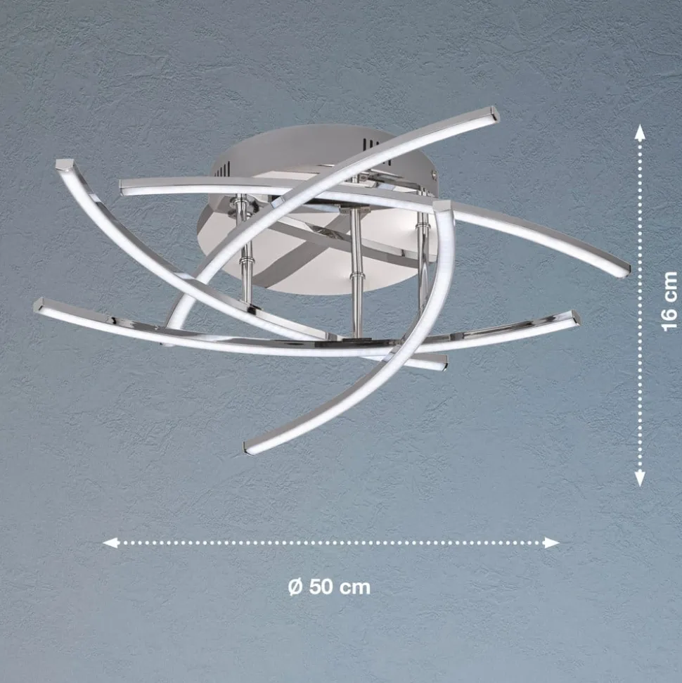 LED plafondlamp Cross tunable white, 5 lamp, chr