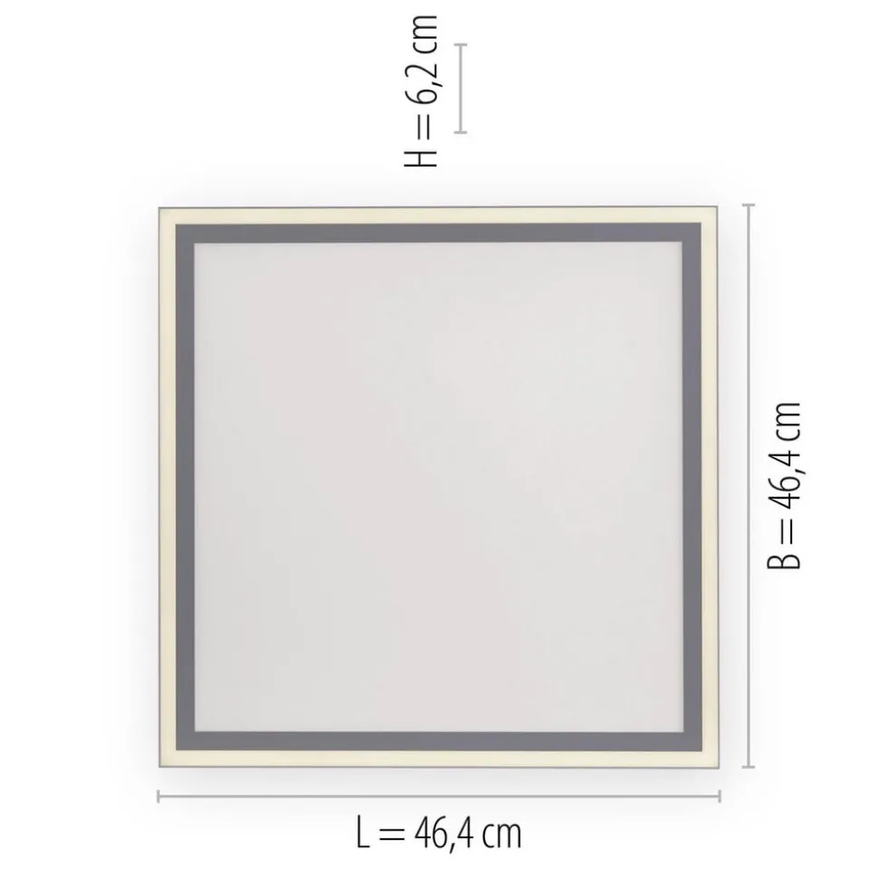 LED plafondlamp Edging, tunable white, 46x46 cm
