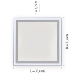 LED plafondlamp Edging, tunable white, 31x31 cm