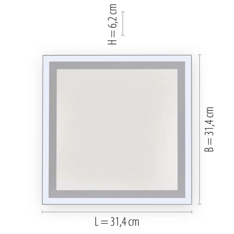 LED plafondlamp Edging, tunable white, 31x31 cm