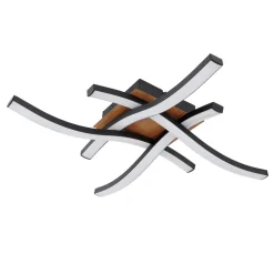 LED plafondlamp Evita in houtoptiek