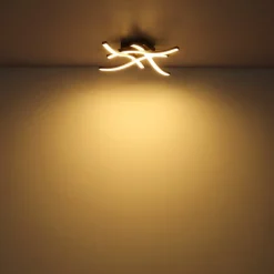 LED plafondlamp Evita in houtoptiek