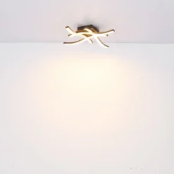 LED plafondlamp Evita in houtoptiek