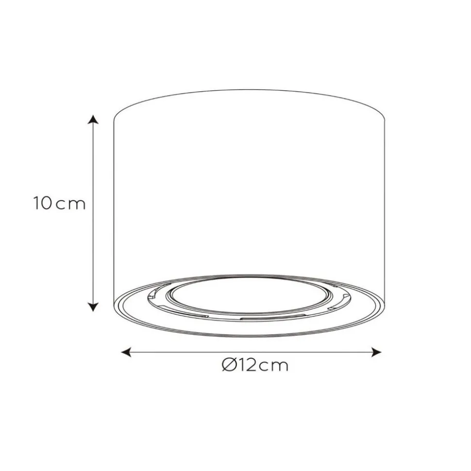 LED plafondlamp Fedler van Dime naar Warm, zwart