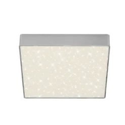 LED plafondlamp Flame Star, 21,2 x 21,2 cm zilver