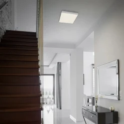 LED plafondlamp Flame Star, 21,2 x 21,2 cm zilver