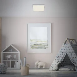 LED plafondlamp Flame Star, 21,2 x 21,2 cm zilver