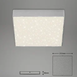 LED plafondlamp Flame Star, 21,2 x 21,2 cm zilver