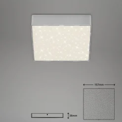 LED plafondlamp Flame Star, 15,7 x 15,7 cm zilver