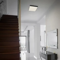 LED plafondlamp Flame Star, 21,2 x 21,2 cm zwart