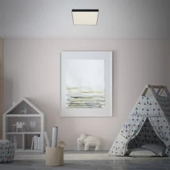 LED plafondlamp Flame Star, 21,2 x 21,2 cm zwart