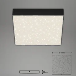 LED plafondlamp Flame Star, 21,2 x 21,2 cm zwart