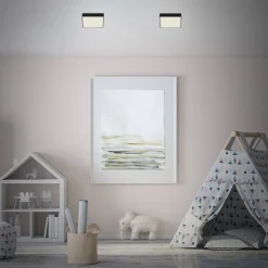 LED plafondlamp Flame Star, 15,7 x 15,7 cm zwart