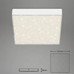 LED plafondlamp Flame Star, 21,2 x 21,2 cm wit