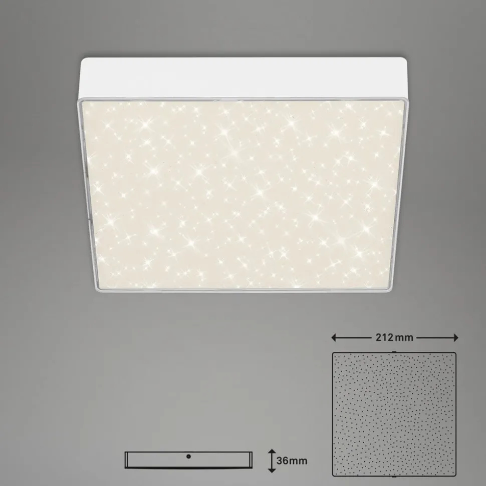 LED plafondlamp Flame Star, 21,2 x 21,2 cm wit