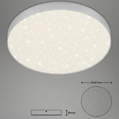 LED plafondlamp Flame Star, 840, Ø38,7 cm, zilver