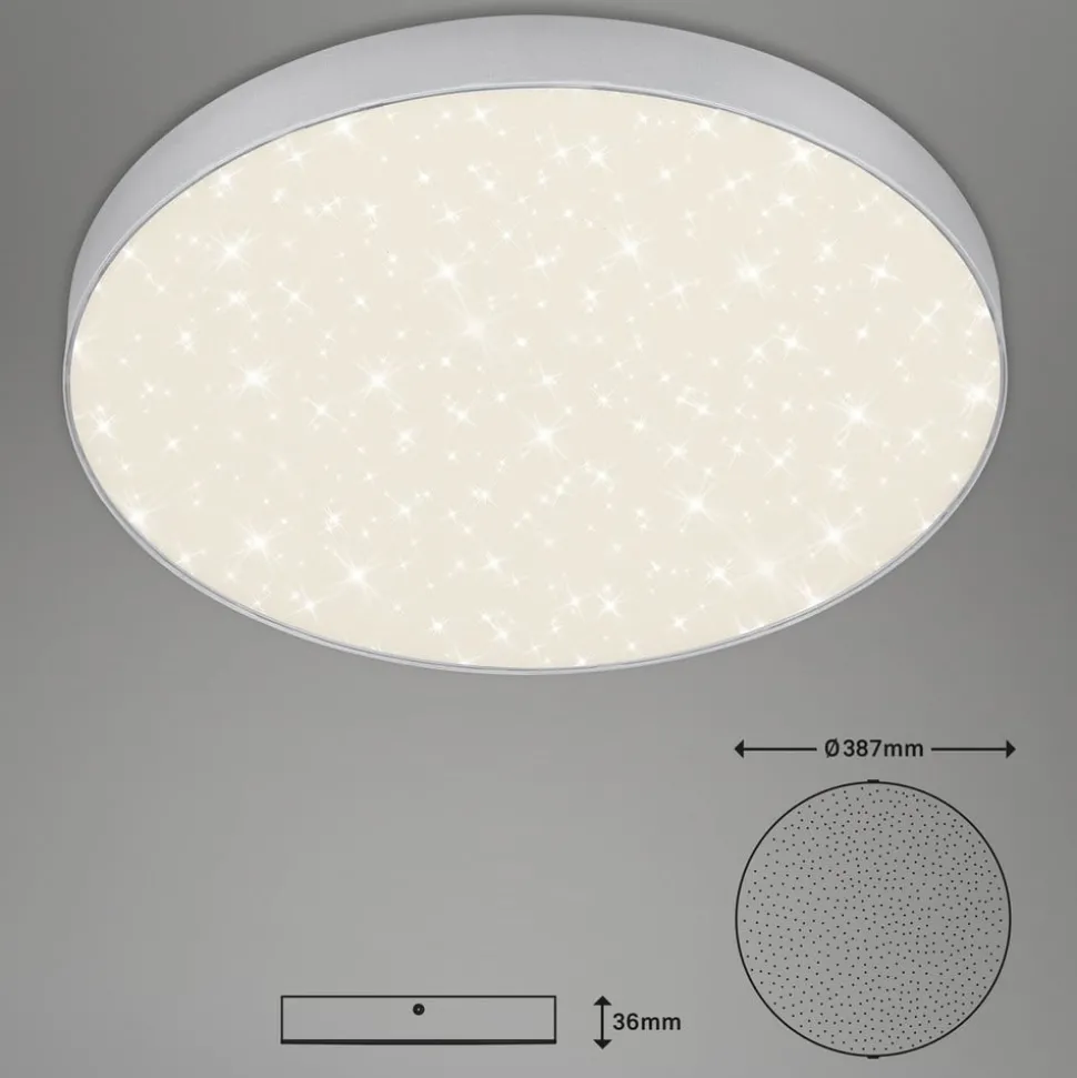 LED plafondlamp Flame Star, 840, Ø38,7 cm, zilver