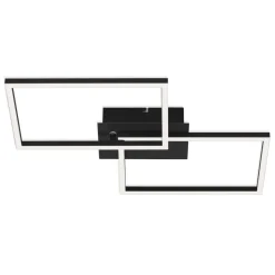 LED plafondlamp Frame CCT, zwart, 50x39cm