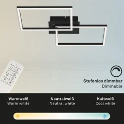LED plafondlamp Frame CCT, zwart, 50x39cm