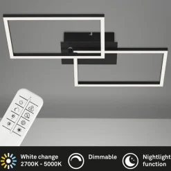 LED plafondlamp Frame CCT, zwart, 50x39cm