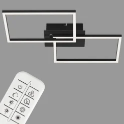 LED plafondlamp Frame CCT, zwart, 50x39cm