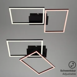 LED plafondlamp Frame CCT, zwart, 50x39cm