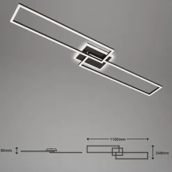 LED plafondlamp Frame CCT 2 rechthoek zwart