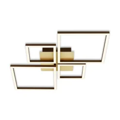 LED plafondlamp Frame, goud, dimbaar, 4-lamps