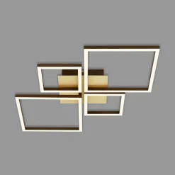 LED plafondlamp Frame, goud, dimbaar, 4-lamps