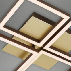 LED plafondlamp Frame, goud, dimbaar, 4-lamps