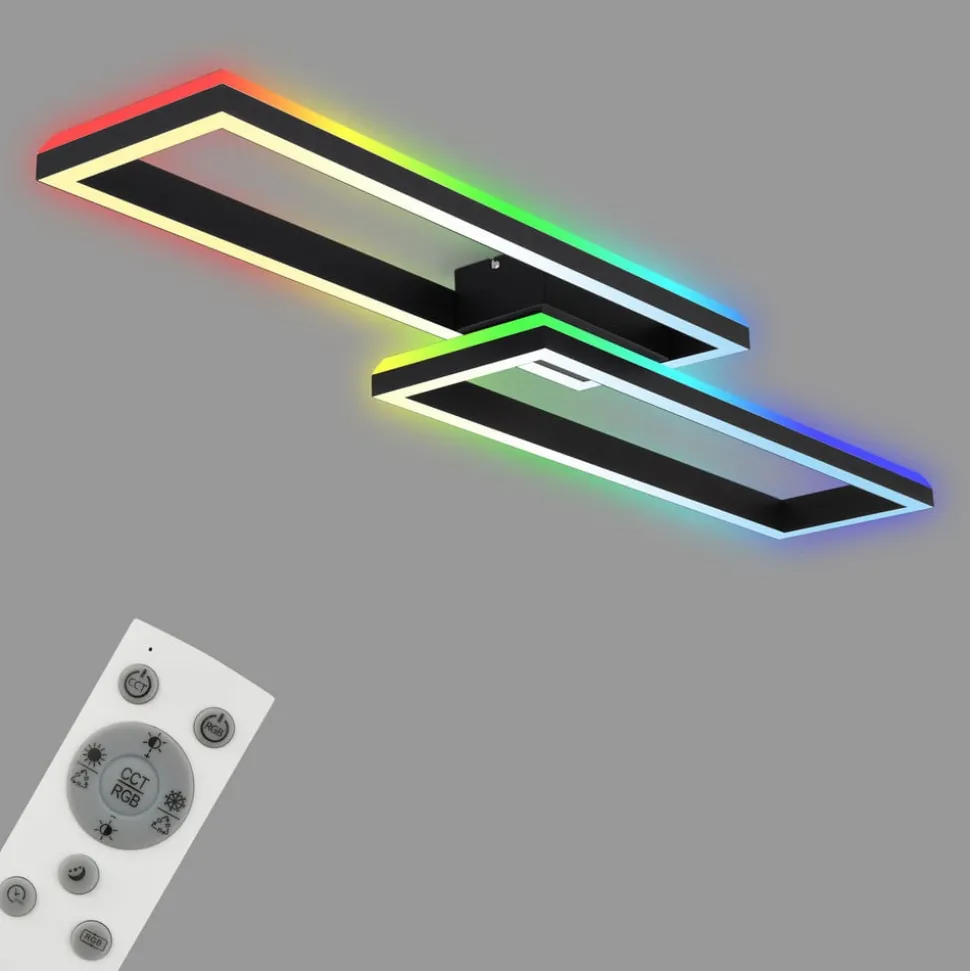 LED plafondlamp Frame 2-lamps RGBW backlight zwart