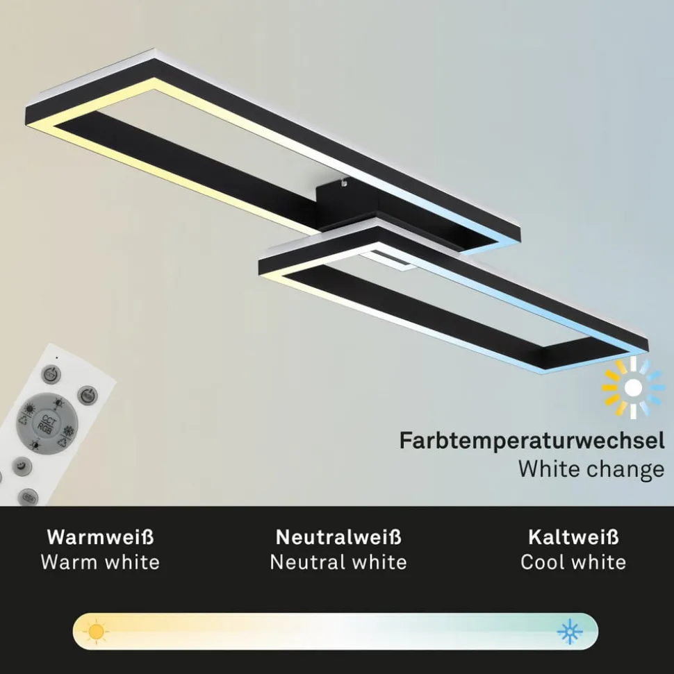 LED plafondlamp Frame 2-lamps RGBW backlight zwart