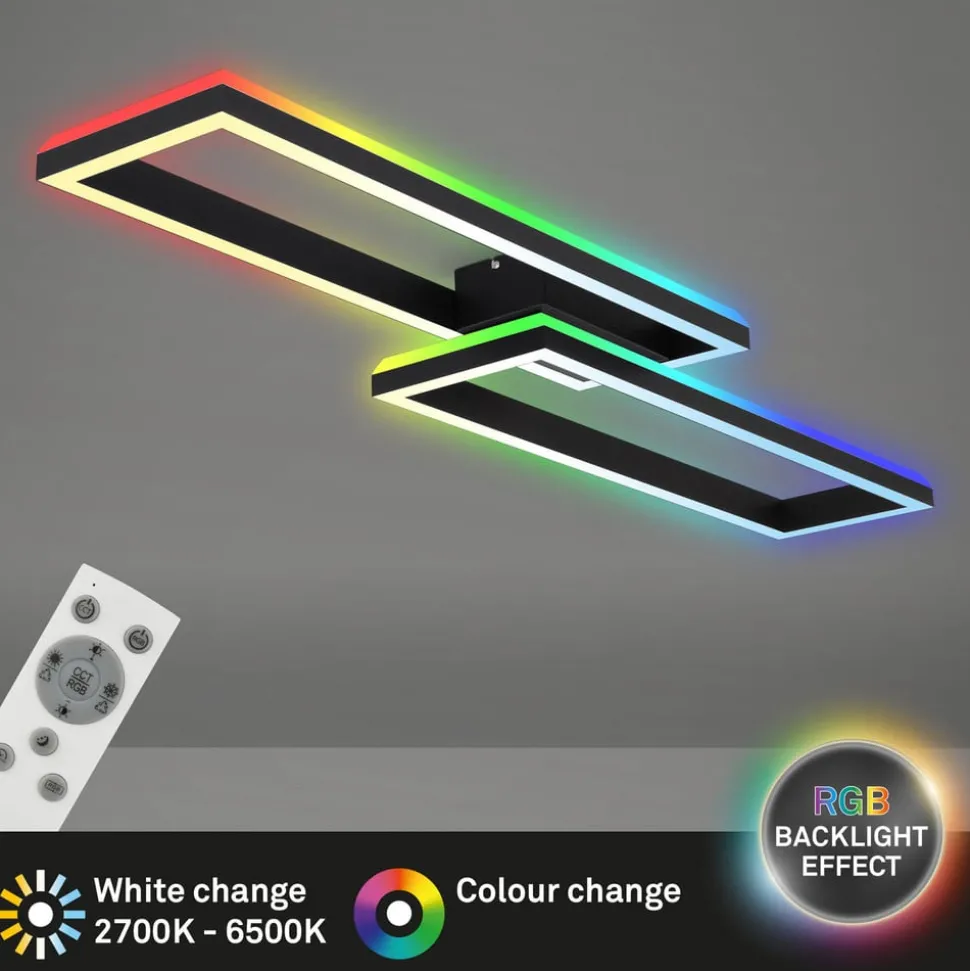 LED plafondlamp Frame 2-lamps RGBW backlight zwart